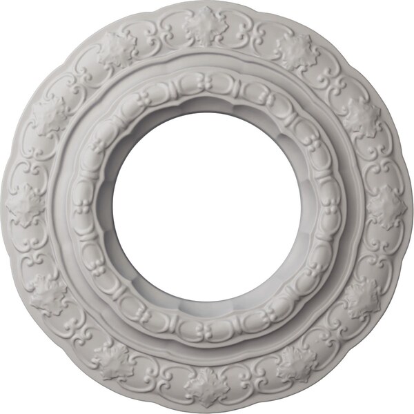 Ekena Millwork Lisbon Ceiling Medallion (Fits Canopies up to 7"), 15 3/8"OD x 7"ID x 1"P, Ultra Pure White CM15LIUWF - main